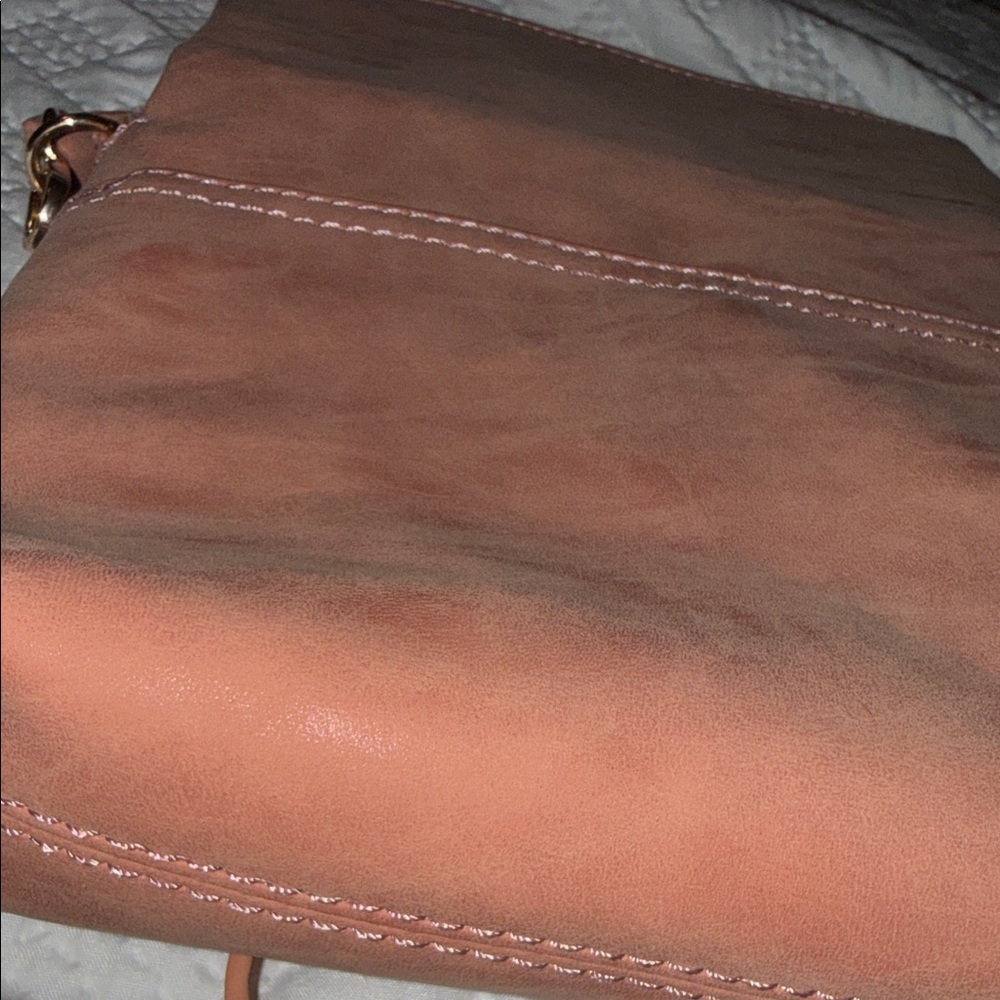 Leather Crossbody Bag in Coral Tan - Picture 10 of 11